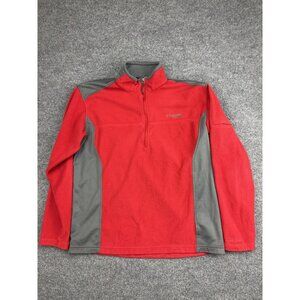 Columbia Titanium Pullover Mens Large‎ Red 1/4 Zip Fleece Hiking Top Outdoor